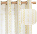 BGment Mustard Yellow Vintage Floral Linen Curtains by BGment