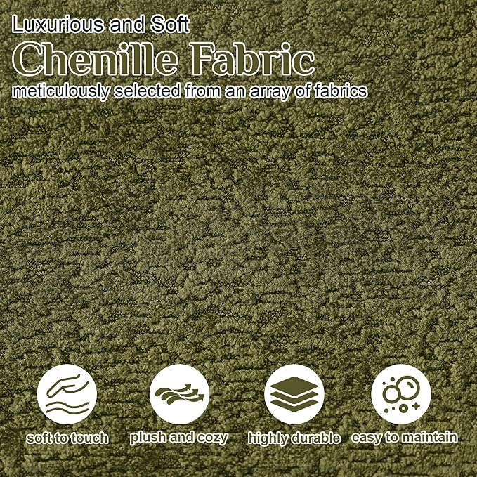 Oversized Sectional Sofa for Living Room, Modern Luxury Plush Chenille 4-Seater - Image 4