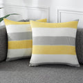 AmHoo Pack of 2 Farmhouse Stripe Check Throw Pillow Covers Set Case Cotton by AmHootextile