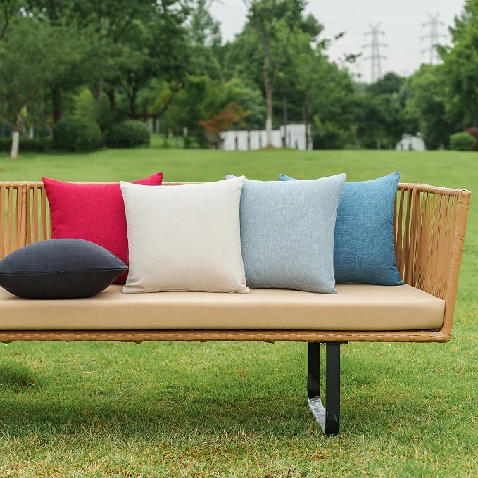 NiNi ALL Pack of 2 Decorative Outdoor Waterproof Pillow Covers Square Garden - Image 9