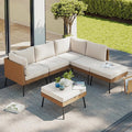 Aoxun 6 Piece Patio Furniture Set, 6 Seats Outdoor Sectional Sofas by Aoxun