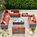 ovios 12 Pieces Patio Furniture Set, Outdoor Wicker Sectional Sofa by OVIOS