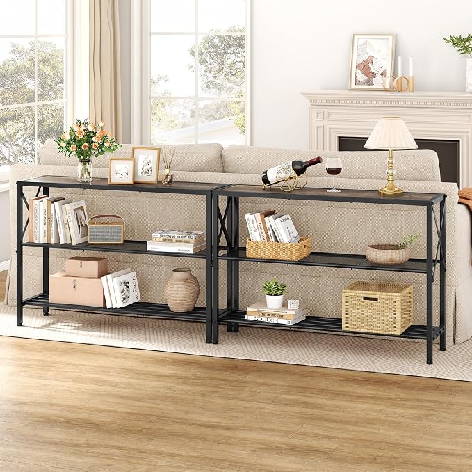 Hoctieon Industrial Console Table, 3 Tier Entryway Table, Hallway Table - Image 4
