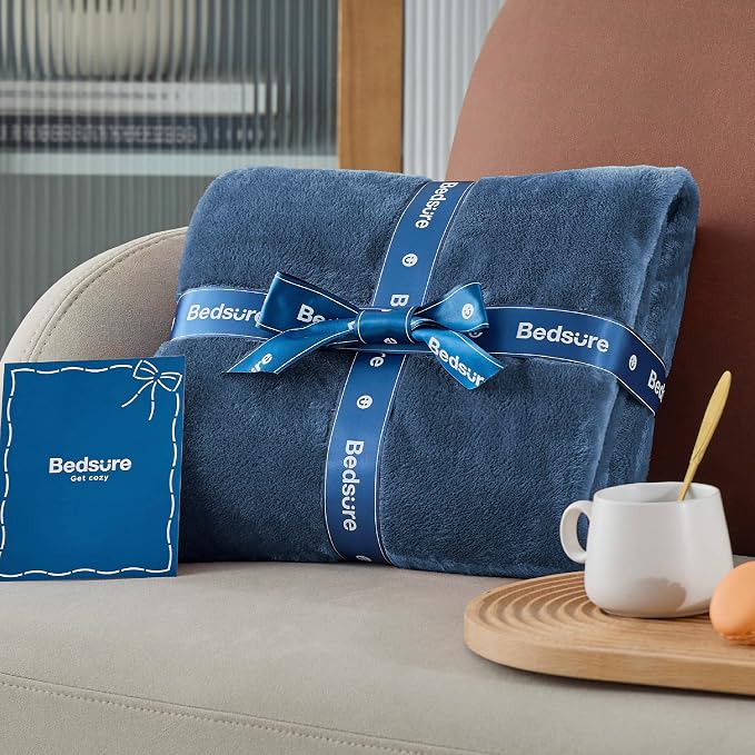 Bedsure GentleSoft Fleece Blankets Queen Size Mineral Blue - Image 7