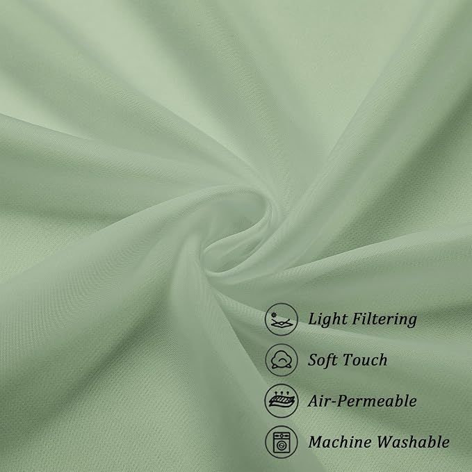 Chyhomenyc Sheer Window Curtains 144 inch Extra Long 2PCS, Airy Scarf Drapes - Image 8