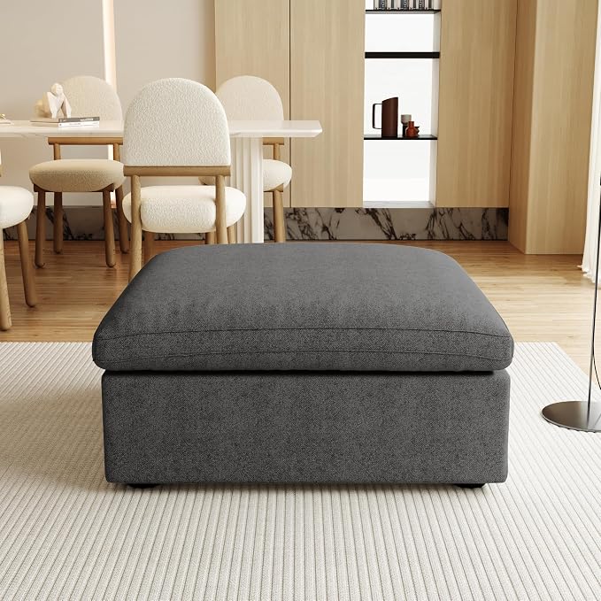 JACH Storage Ottoman for Living Room, Cushion Covers Removable, Minimalist by JACH