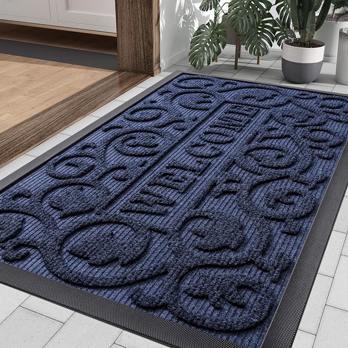 Smiry Welcome Door Mat Outside Entrance, Heavy Duty Trap Dirt and Moisture Easy by Smiry