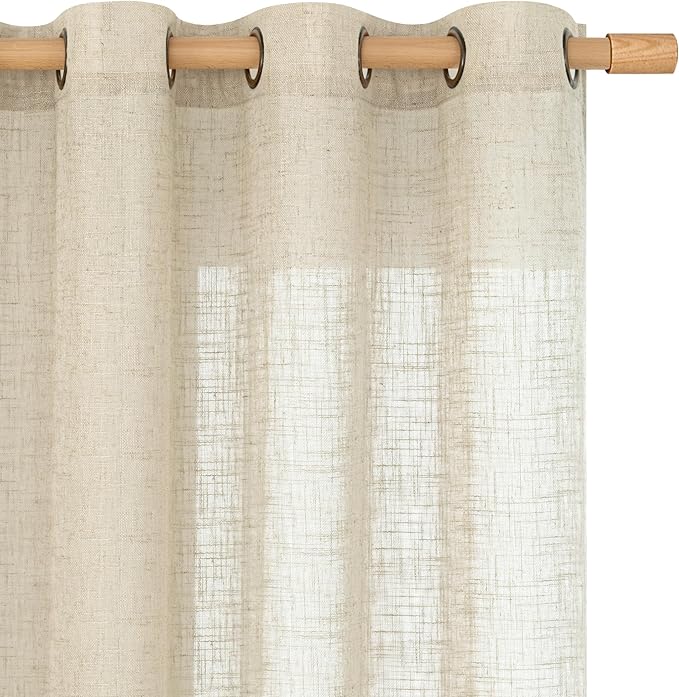 LAMIT Sheer Linen Curtains 90 inch by LAMIT
