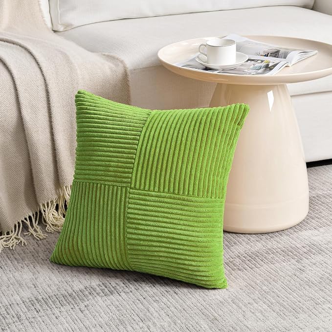 Fancy Homi Set of 2 Lime Green Decorative Throw Pillow Covers 20x20 Inch - Image 2