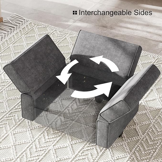 Belffin Fabric Modular Sectional Sofa Storage Ottoman Module Couch Side - Image 8