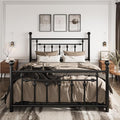 SHA CERLIN 14" Full Size Metal Platform Bed Frame/Victorian Headboard and by SHACERLIN