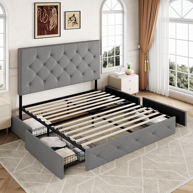 Allewie Upholstered Full Size Platform Bed Frame - Image 8