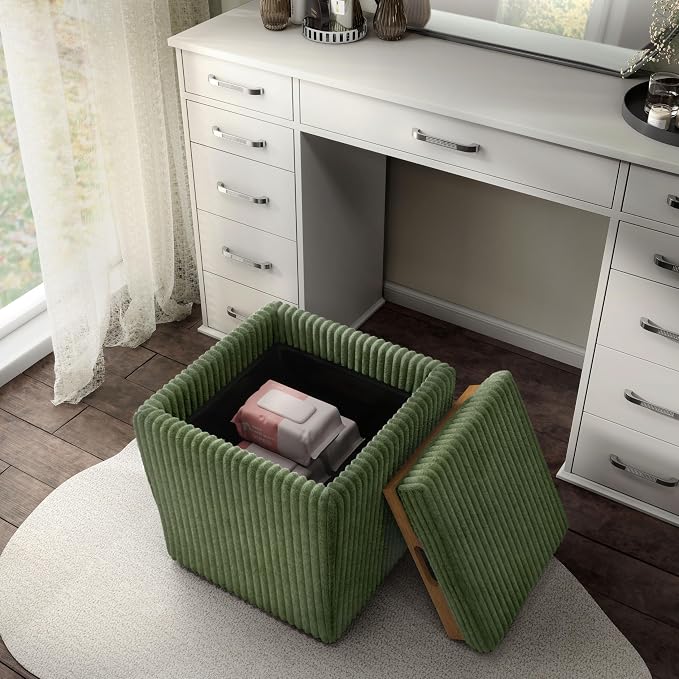 Furniture of America Lennox Modern Chenille 17-inch Square Storage Ottoman - Image 12