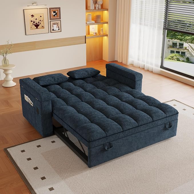 3 in 1 Convertible Sleeper Sofa, 65in Sleeper Couch - Image 5