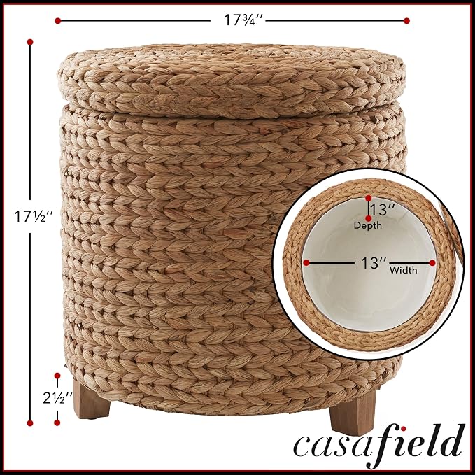Casafield 17" Round Storage Ottoman - Image 3