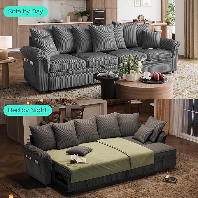 LINSY HOME Oversized Sectional Sleeper Sofa - Image 3