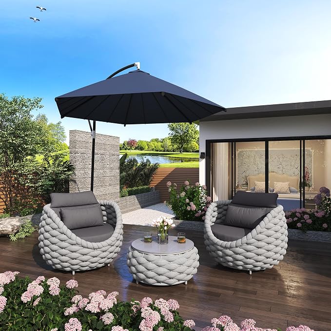 TWT Outdoor Patio Furniture Set, 5 Pieces Aluminum Sectional Sofa, Metal Patio - Image 6