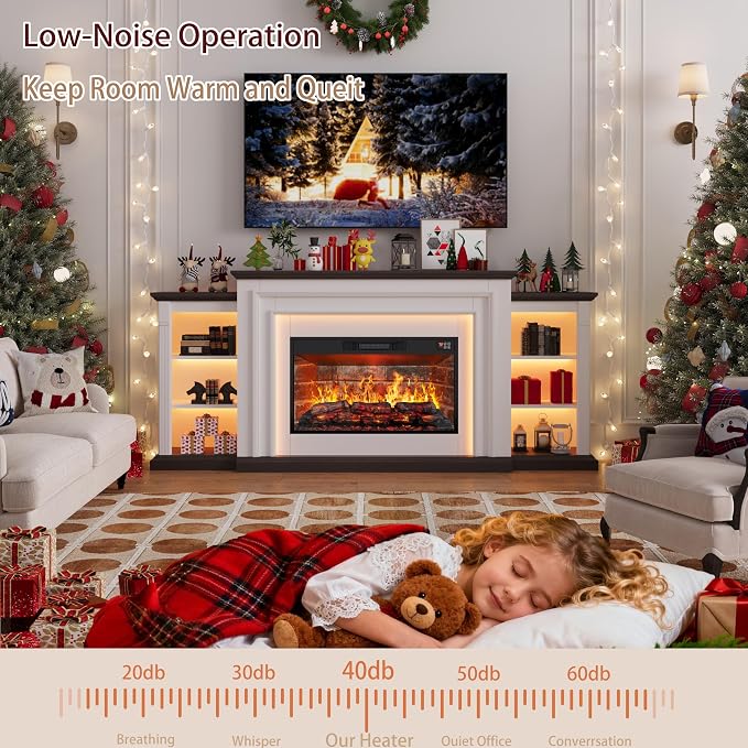 80" LED Lights Electric Fireplace - Image 3