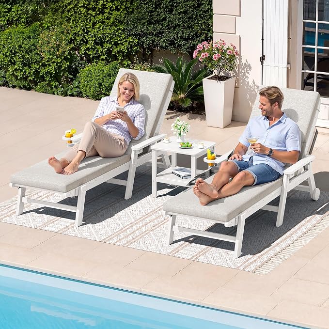 SERWALL Outdoor Chaise Lounge Set of 2 - Image 7