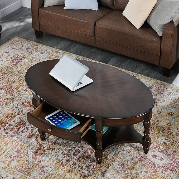 Solid Wood Oval Coffee Table - Image 7