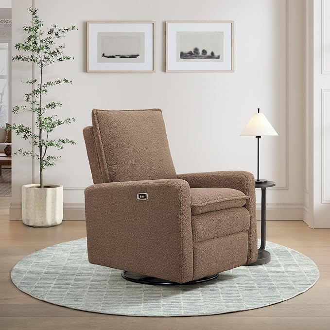 Oxford Baby Uptown Power Recliner/Glider, Teddy Brown - Image 2