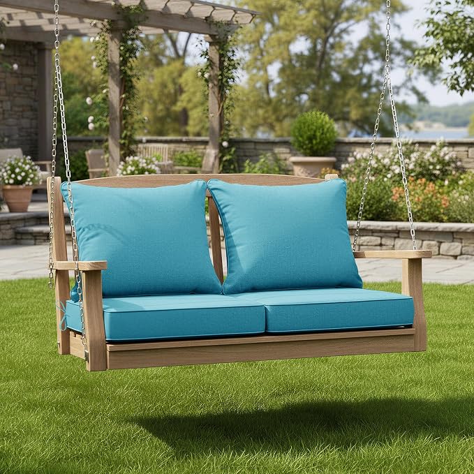 Summsun Faux Linen Outdoor Chair Cushions, Water Resistant Backrest and Deep - Image 2