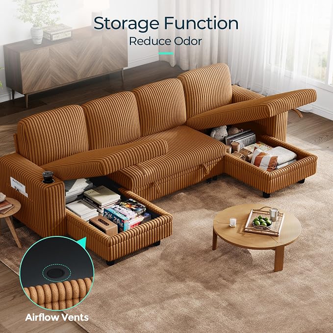 LINSY HOME Sectional Sleeper Sofa Pull Out Couches - Image 5