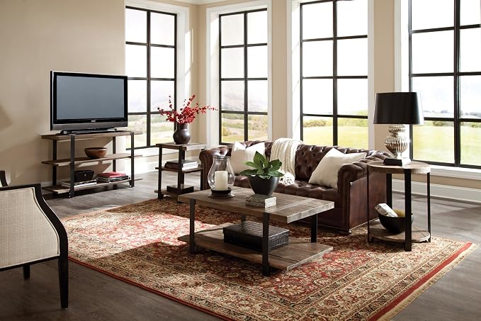 Alaterre Furniture Stowe 42-Inch Reclaimed Wood Coffee Table, Durable Metal Legs - Image 4
