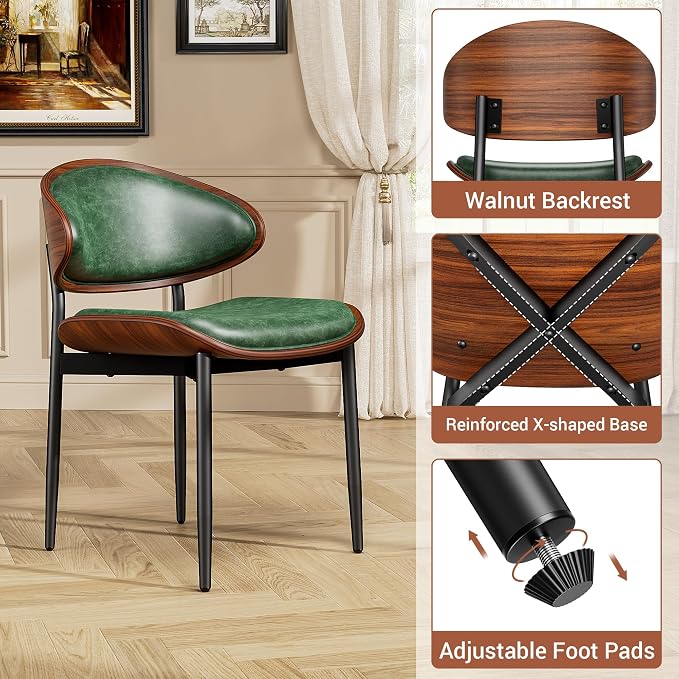YaFiti Dining Chairs Set of 4, Dining Room and Kitchen Chairs, Mid Century - Image 5