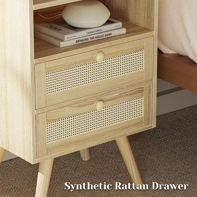 SUPERJARE 2 Drawer Night Stand - Image 6