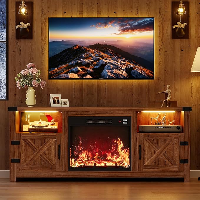 YESHOMY LED Fireplace TV Stand by SearchallYESHOMY