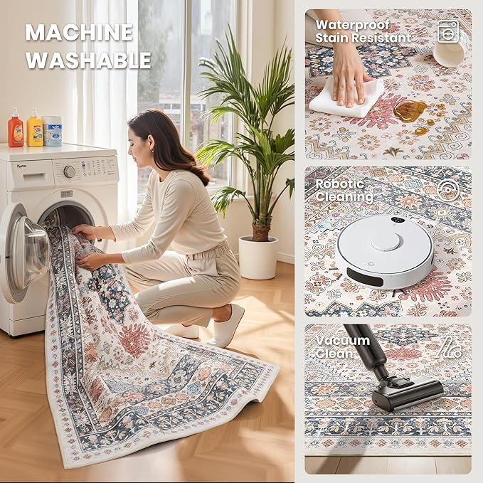 zesthome 9x12 Area Rugs for Living Room, Non-Slip Backing Washable Rugs - Image 5