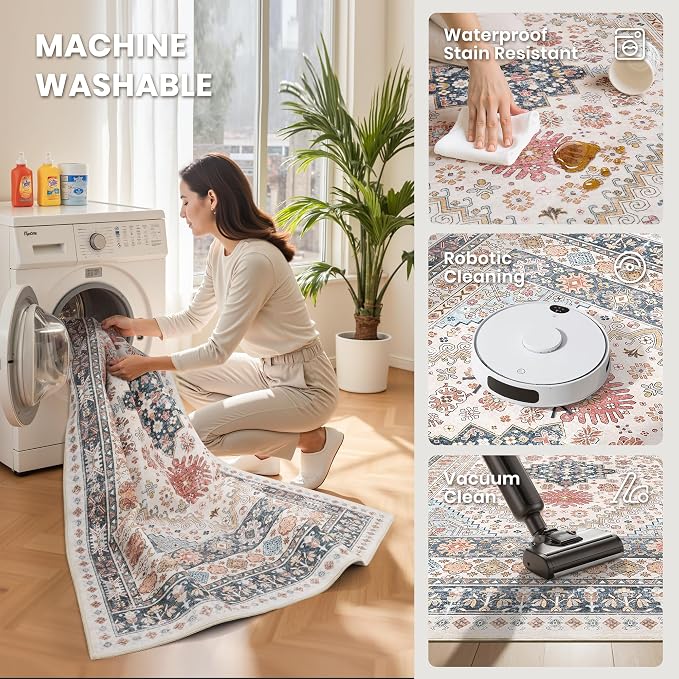 zesthome 8x10 Area Rugs for Living Room, Non-Slip Backing Washable Rugs - Image 5