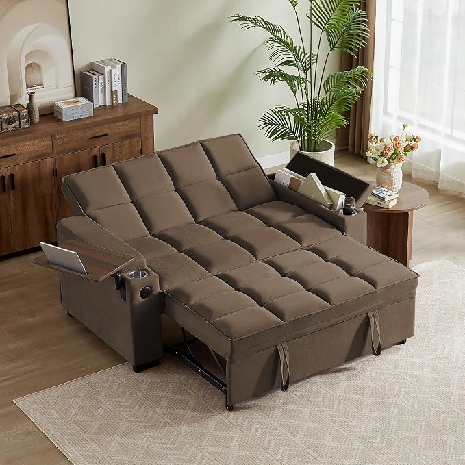Auvsoce 65'' Convertible Sleeper Sofa Bed by Unknown