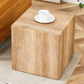 16'' Cube Coffee Table with Wood Grain Pattern, Square No Assembly End Table by KTRolster