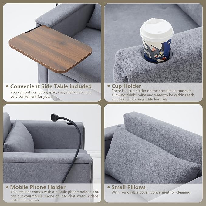 LEVNARY 3-in-1 Convertible Sleeper Chair Pull Out Bed, Single Sofa Chair Sleeper - Image 5