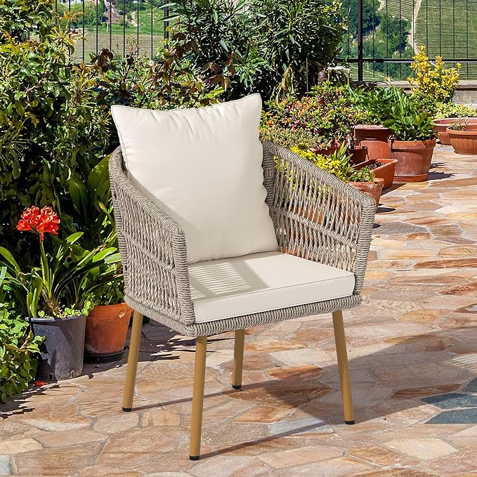 YITAHOME Outdoor Dining Single Sofa Chair, Indoor-Outdoor Wicker Bistro Chairs - Image 7