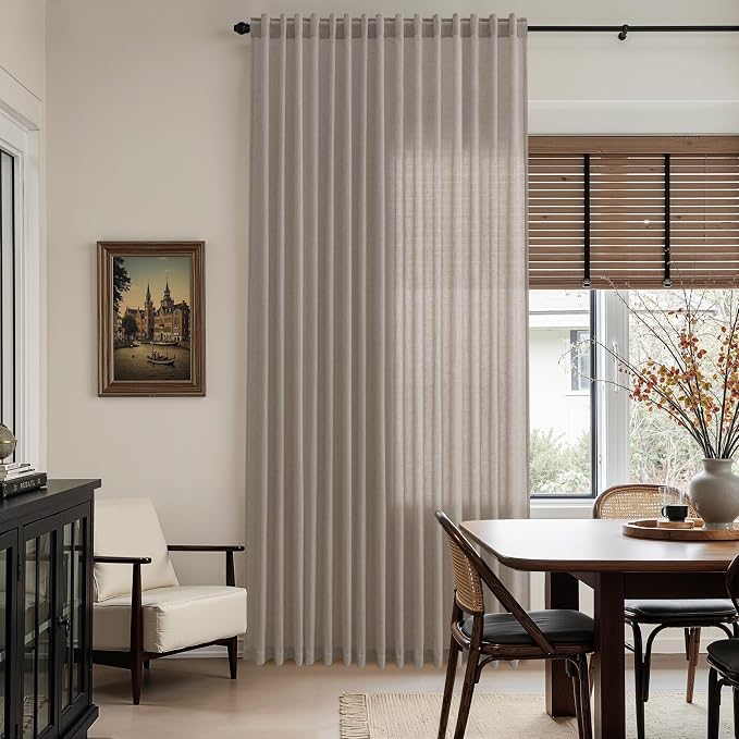 Nanspring Stone Beige Linen Curtains - Image 6