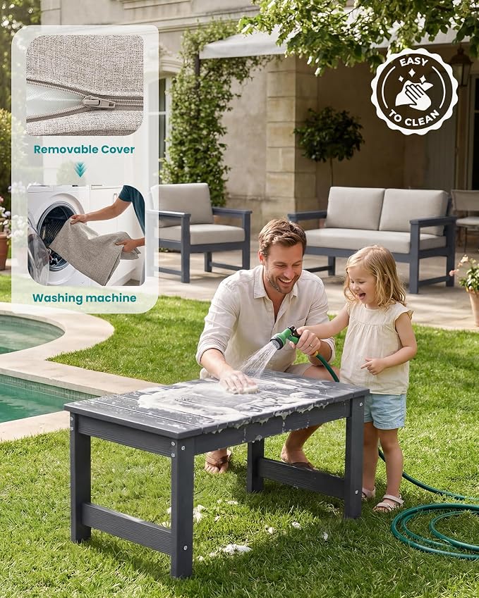 SERWALL 5 Pieces HDPE Outdoor Sofa Set - Image 7