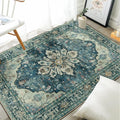 RELEANY Area Rugs 3'x4' Washable Non-Slip, Floral Vintage Distress Print by RELEANY