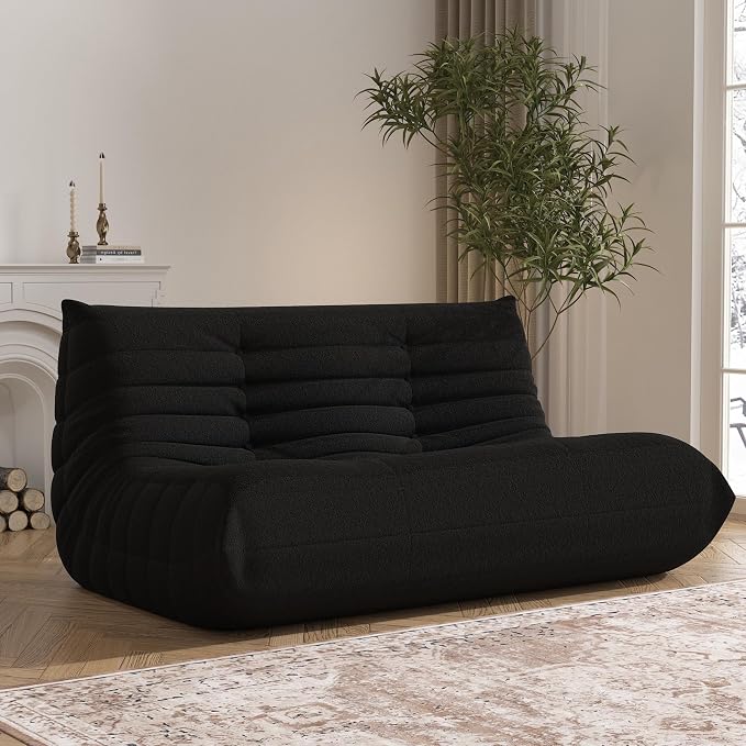 Bean Bag Chair, Loveseat Fireside Chair Bean Bag Sofa Large Bean Bag Chair by Unknown