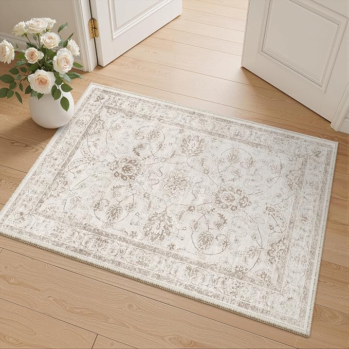 Madane 2x3 Washable Rugs for Entryway, Low Pile Non-Slip Small Area Rug Kitchen by Madane