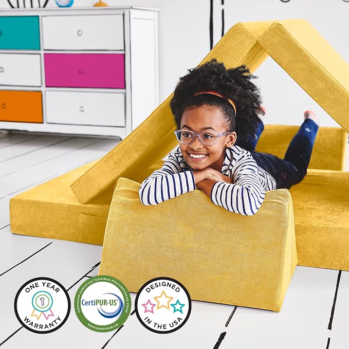 Yourigami Kids and Toddler Play Couch, Convertible Folding Sofa, Durable Foam - Image 6