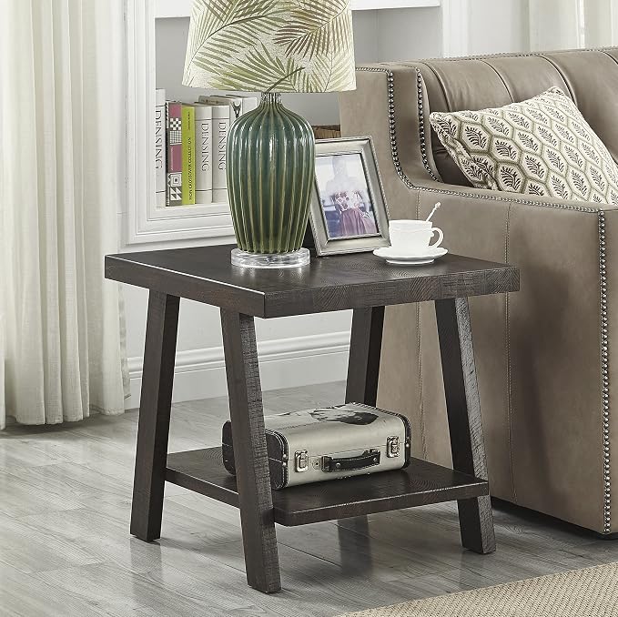 Roundhill Furniture Athens Contemporary 3-Piece Wood Shelf Coffee Table Set - Image 4
