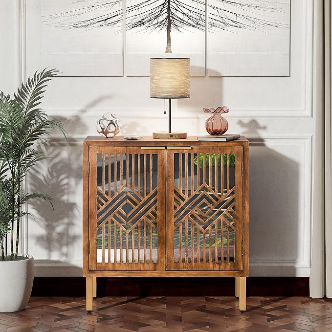 COZAYH 2 Door Accent Cabinet, Wood Sideboard Storage Furniture - Image 6
