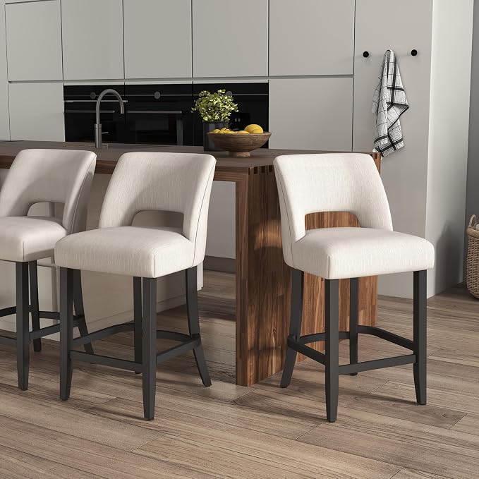 VKNOW Bar Stools Set of 2, Modern Counter Stools - Image 4