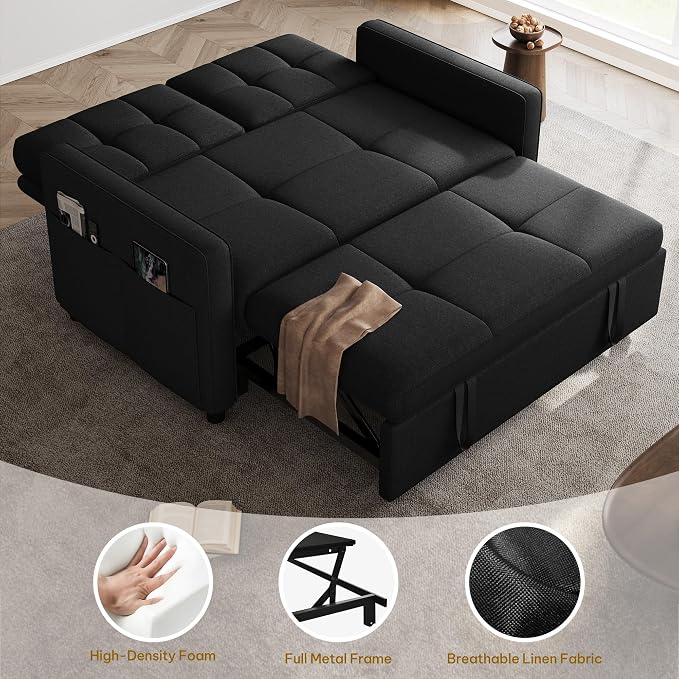 DWVO 55" Convertible Sofa Bed, 3-in-1 Sleeper Sofa - Image 3