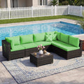CHABATREE 7pcs Outdoor Patio Furniture Sets, Rattan Conversation Sectional Set by Unknown