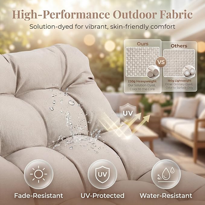 RADIATA 2pcs Rocking Lounge Chair, Indoor Outdoor Reclining Lounger - Image 8