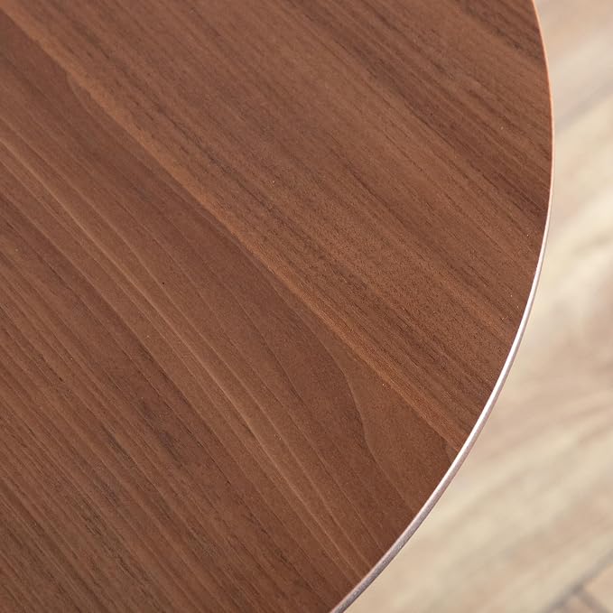 Furniture of America Lucian Mid-Century Modern Solid Wood Brown Round Side Table - Image 9
